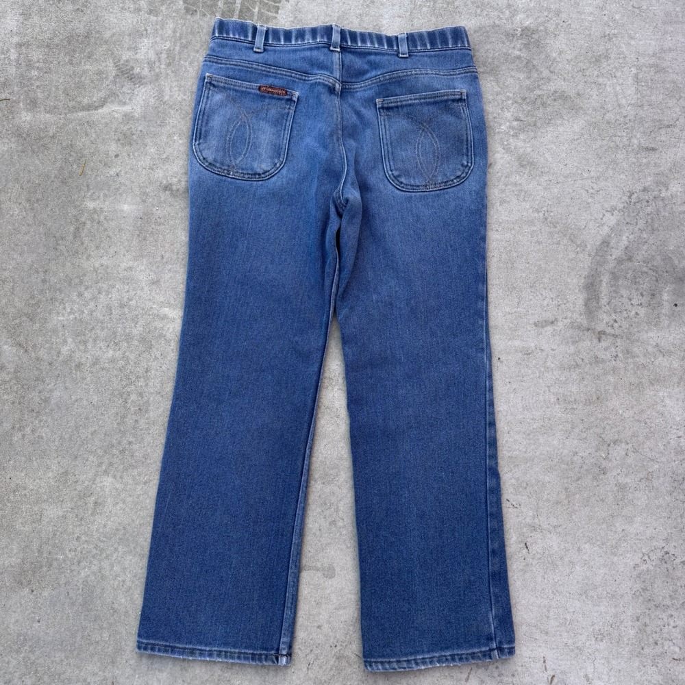 Vintage 70s Levis Action Casuals‎ Mens Blue Denim Bootcut Jeans 34x29 USA